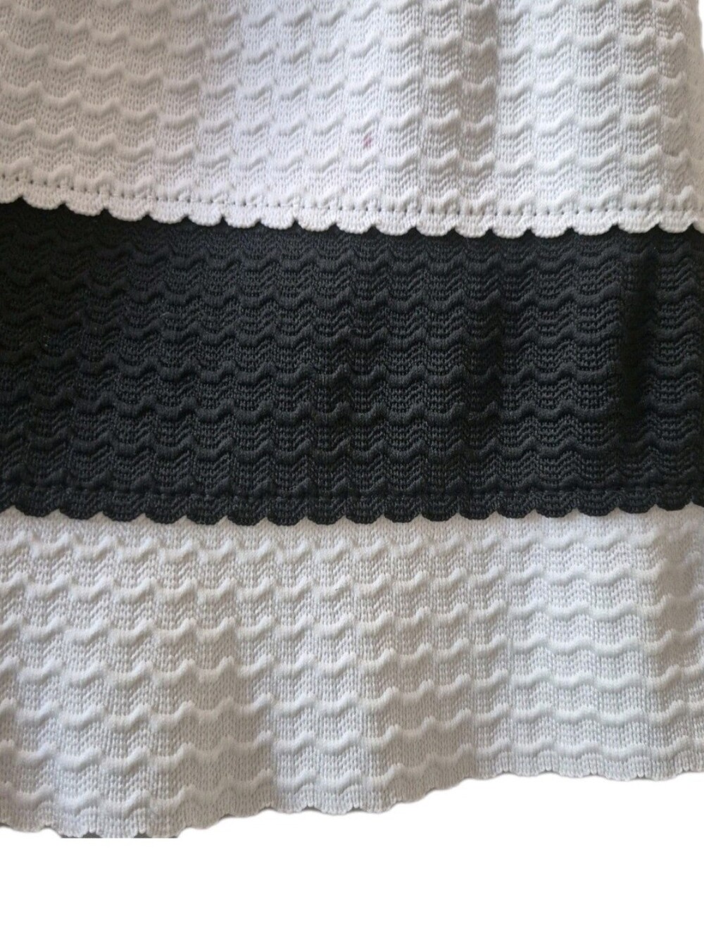 Strapless Textured Bandage Cocktail Party Dress Black & White Stripe Sz M - Picture 8 of 8